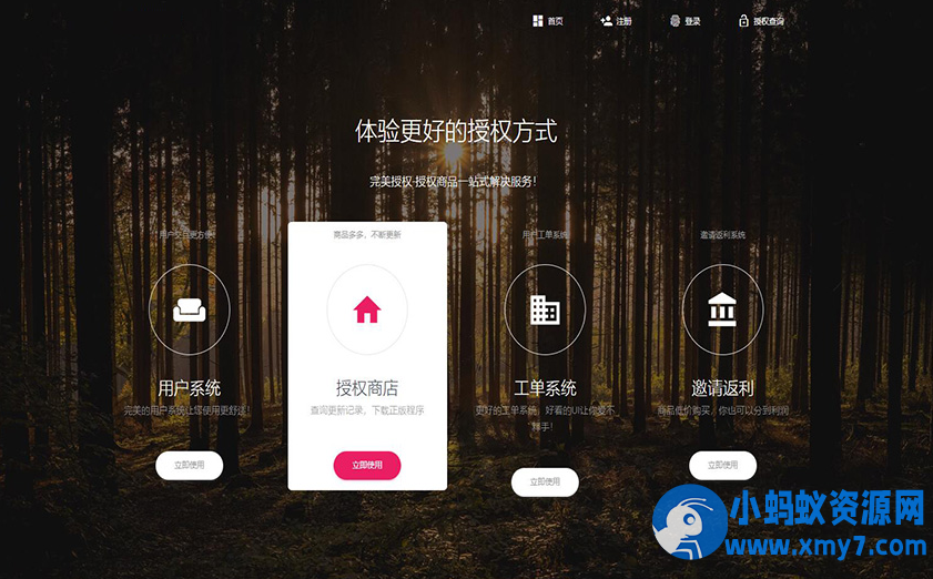 PHP域名授权系统网站授权授权管理工单系统精美UI支付系统团队合作代理返利发卡系统